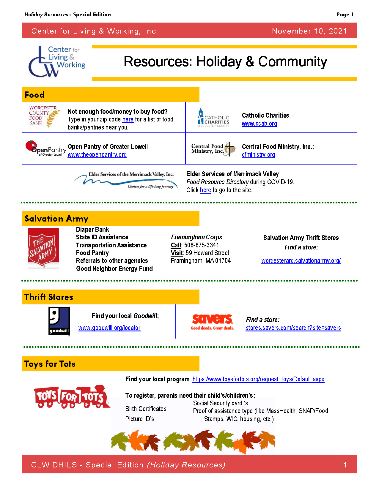Holiday Resources